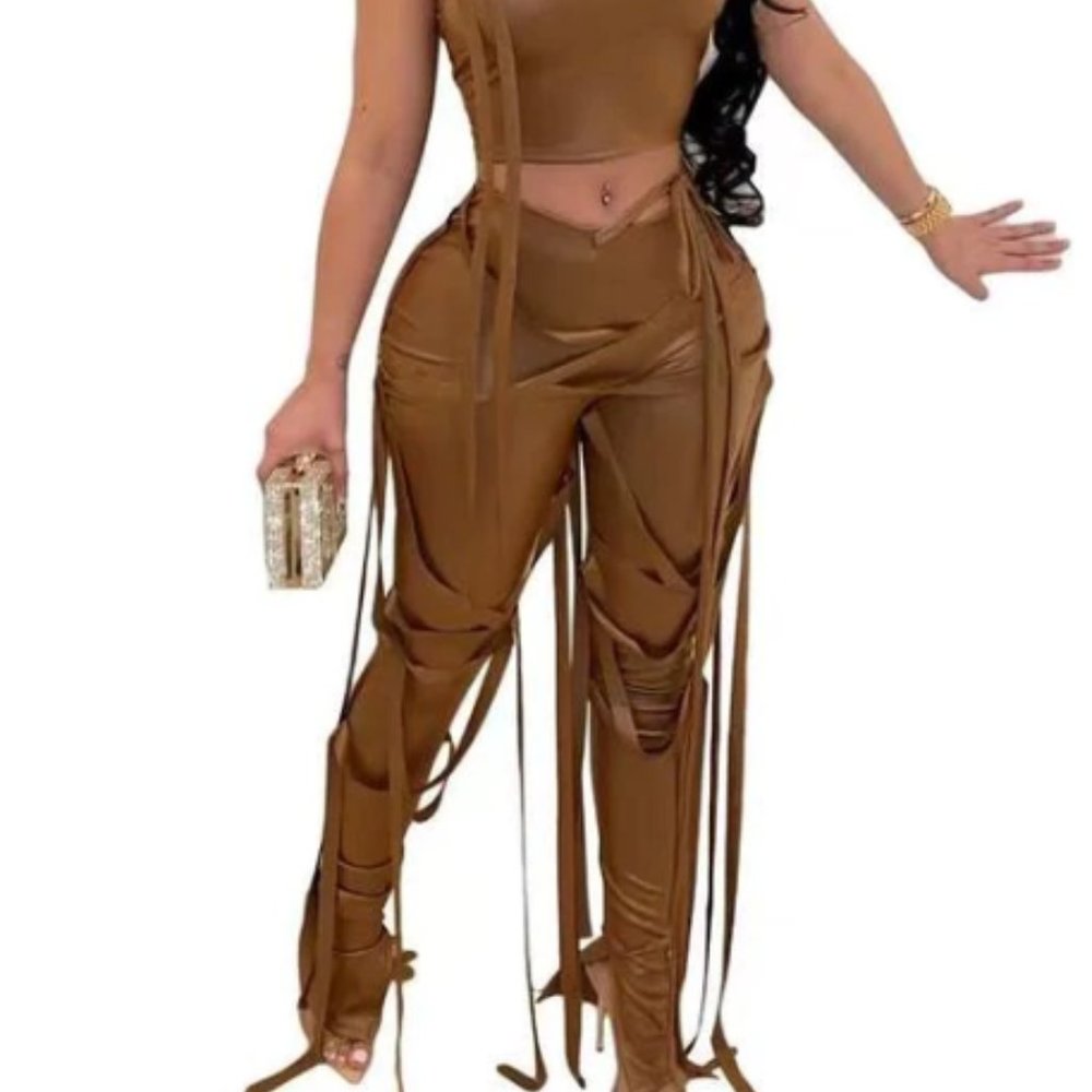 flux leather two pc set